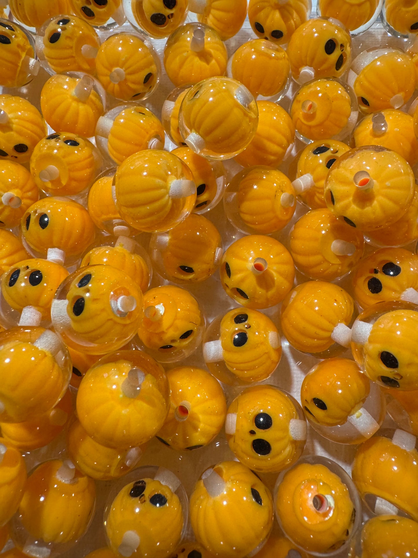 16MM Character incased Beads in clear Acrylic, For pens and beadable items- 15 beads pack