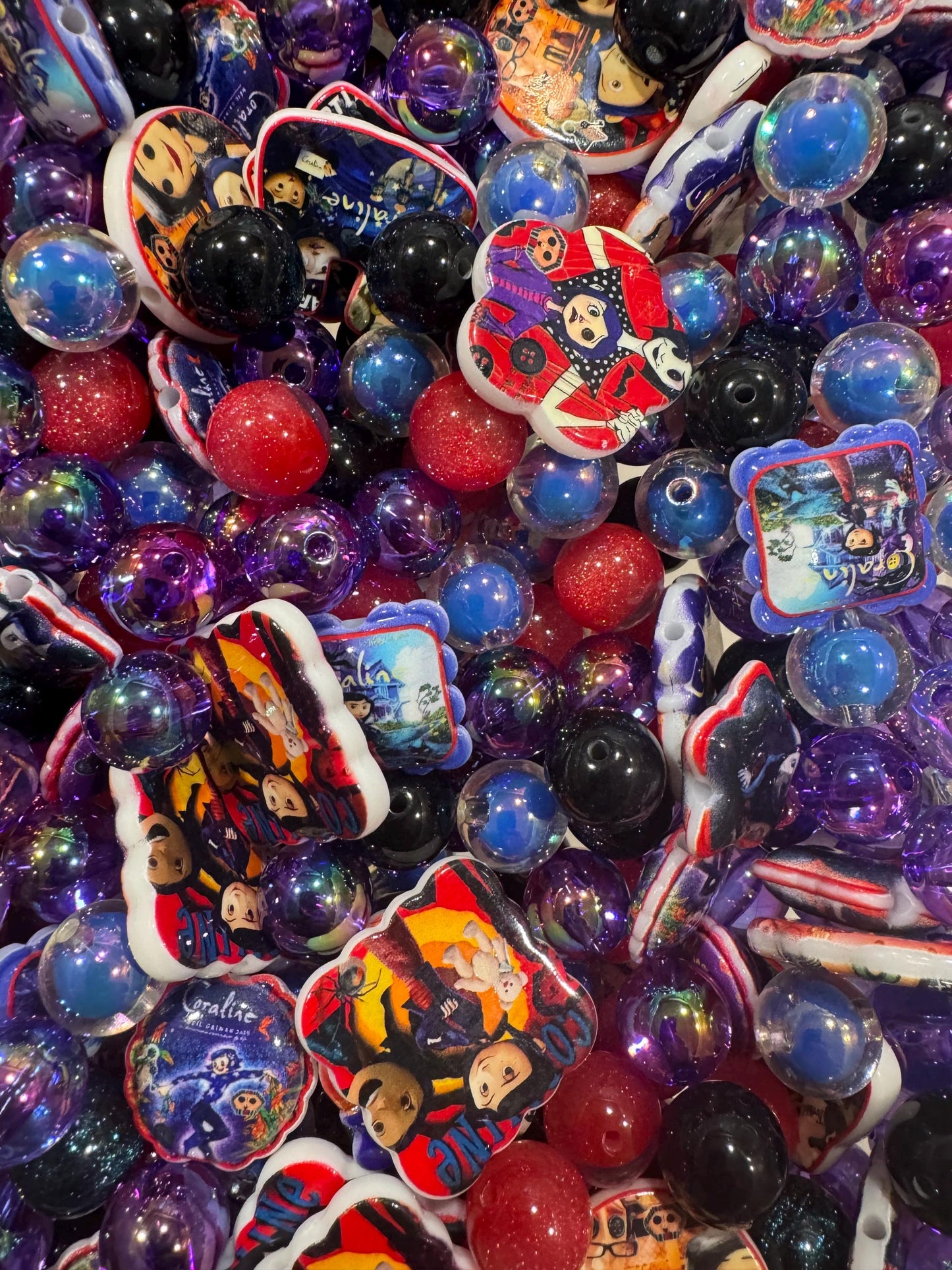 01- Custom Halloween Mixes - Acrylic Bead Mix ,DIY for Chunky Keychains, Phone and Bag chains!-
