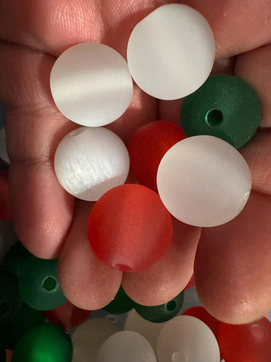 16MM Christmas Acrylic Cat Eye Beads-For pens and beadable items- 15beads pack