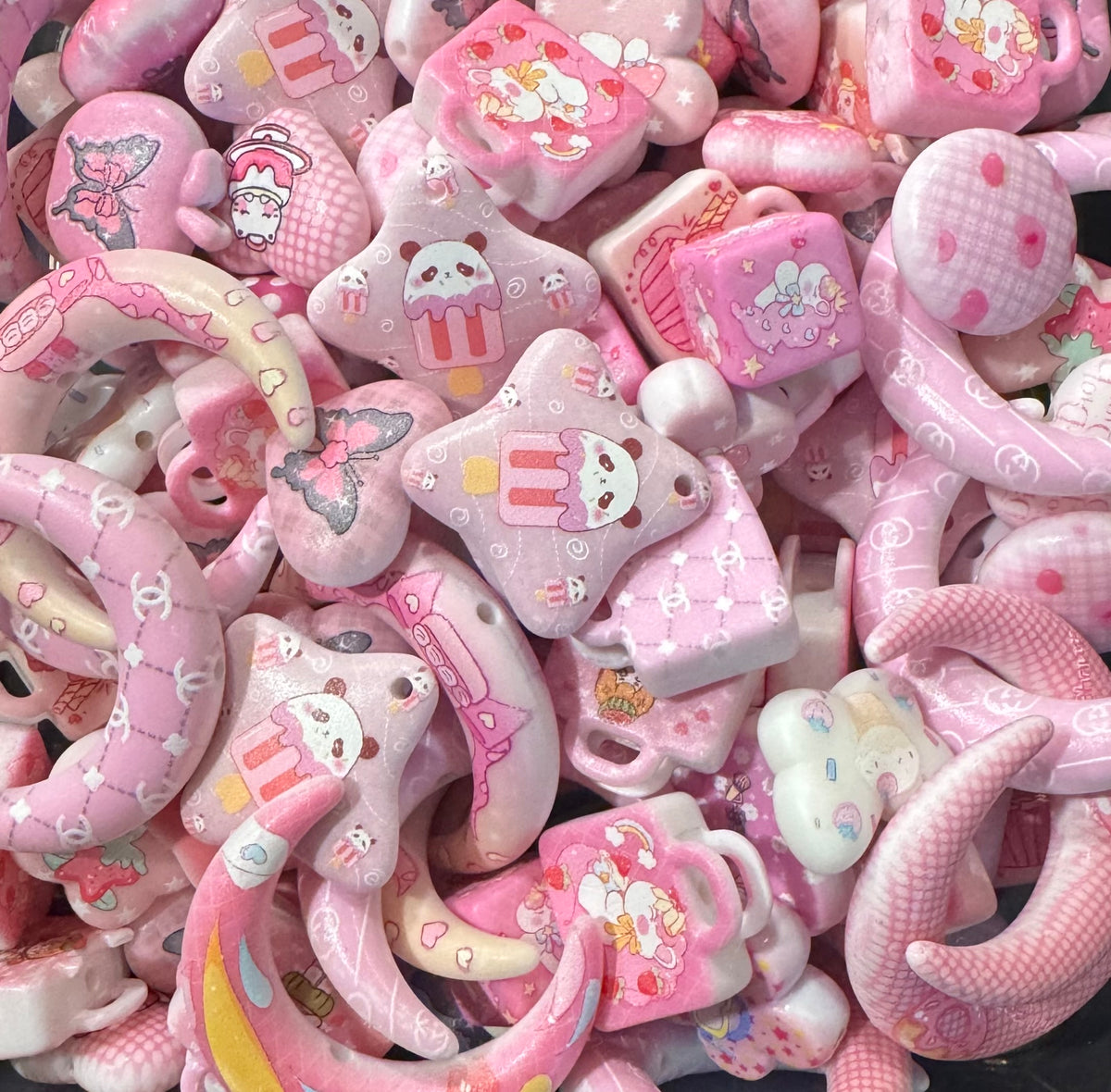 Pinky Prints Bead Mix for DIY Chunky Keychains and Pens 15pc pack