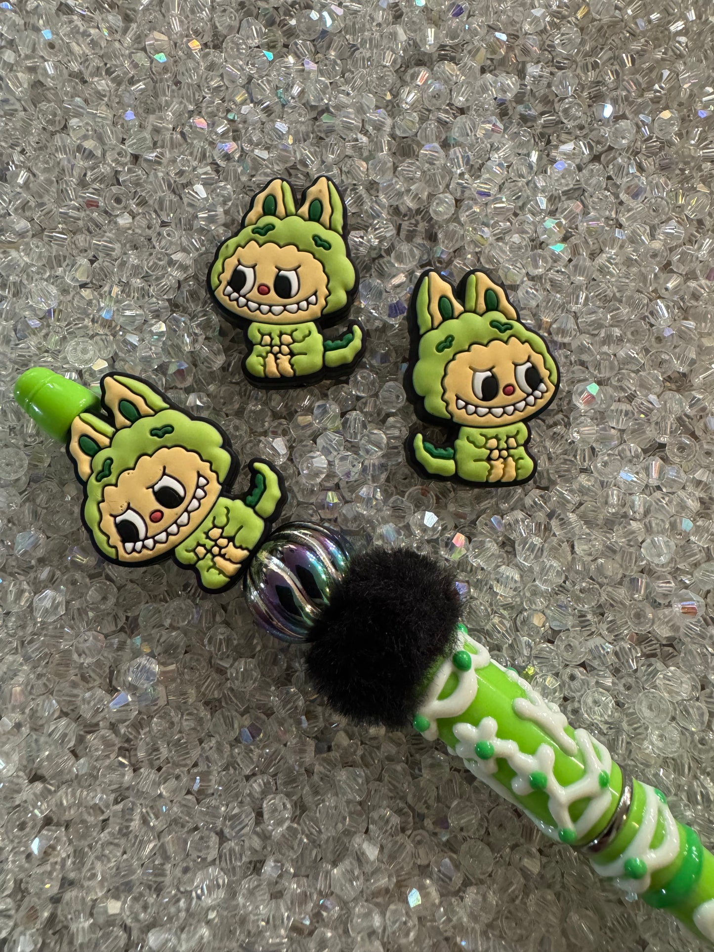 2D Cute Dino Silicone Beads-2Pc Bead Pack