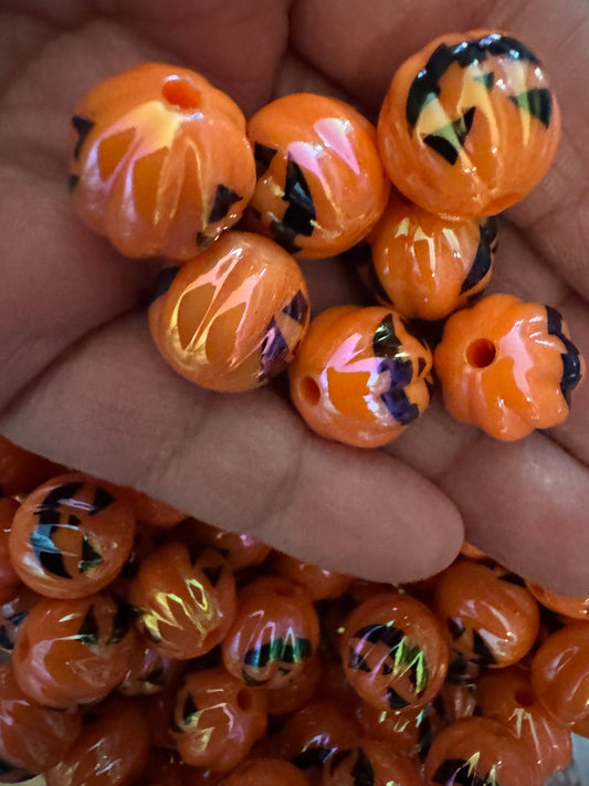 16MM UV Acrylic Halloween Face Beads -15pc bead pack