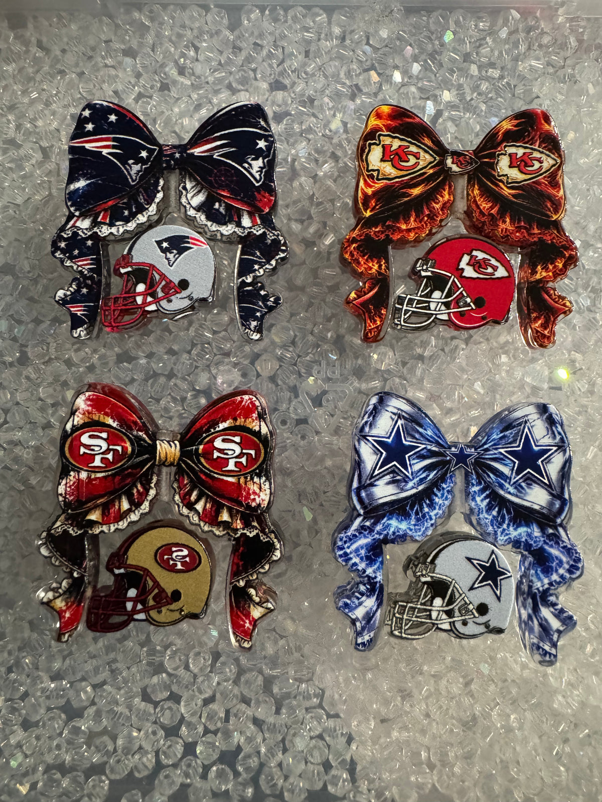 2Pc Sports Theme Set Acrylic Bow