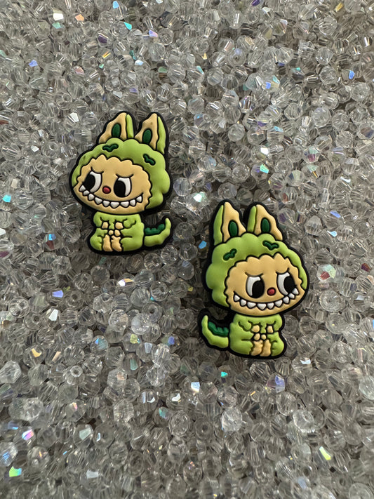 2D Cute Dino Silicone Beads-2Pc Bead Pack