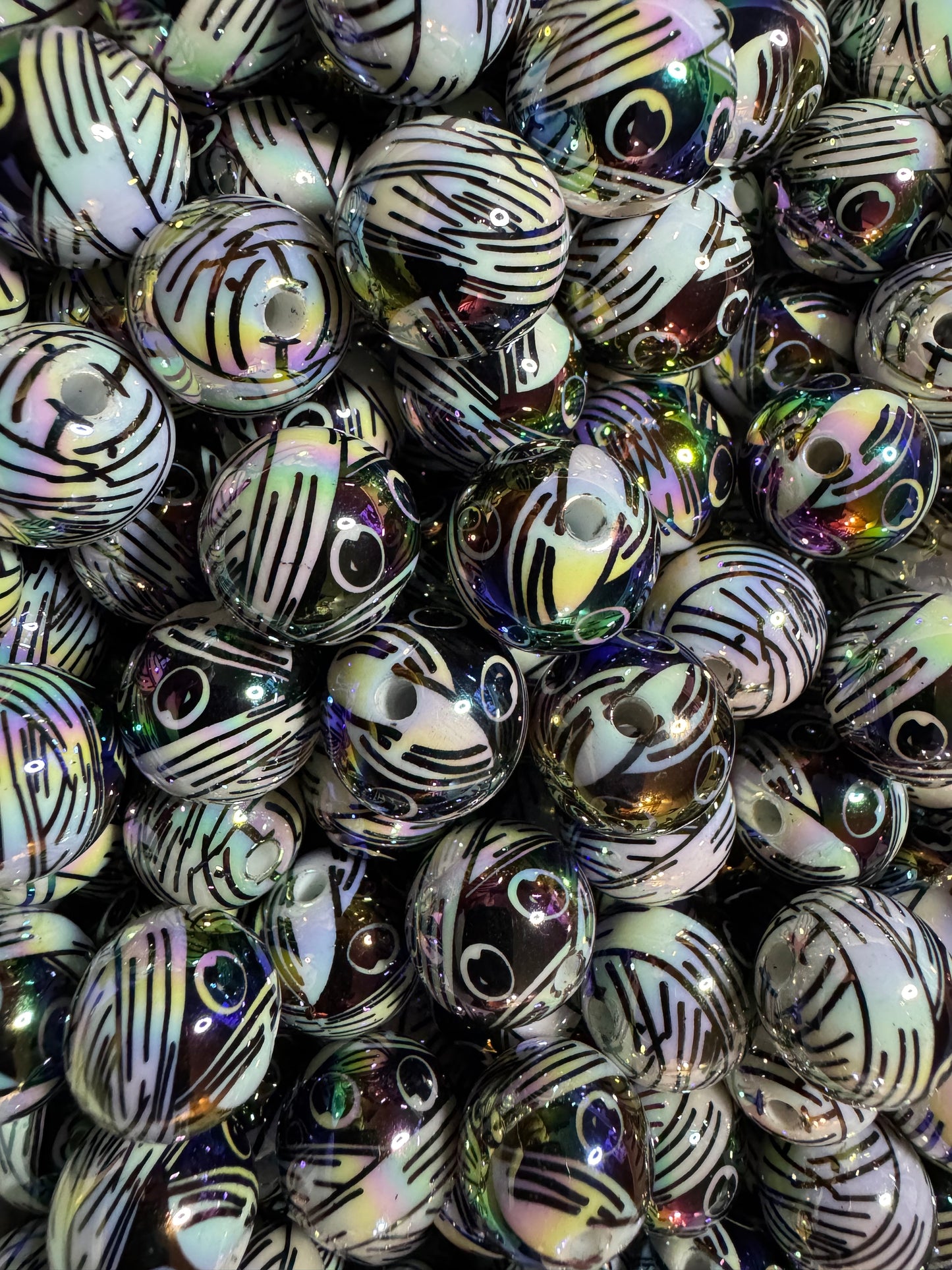 16MM Halloween Mummy Acrylic Beads - Pack of 15 beads