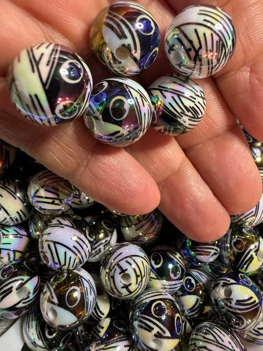 16MM Halloween Mummy Acrylic Beads - Pack of 15 beads