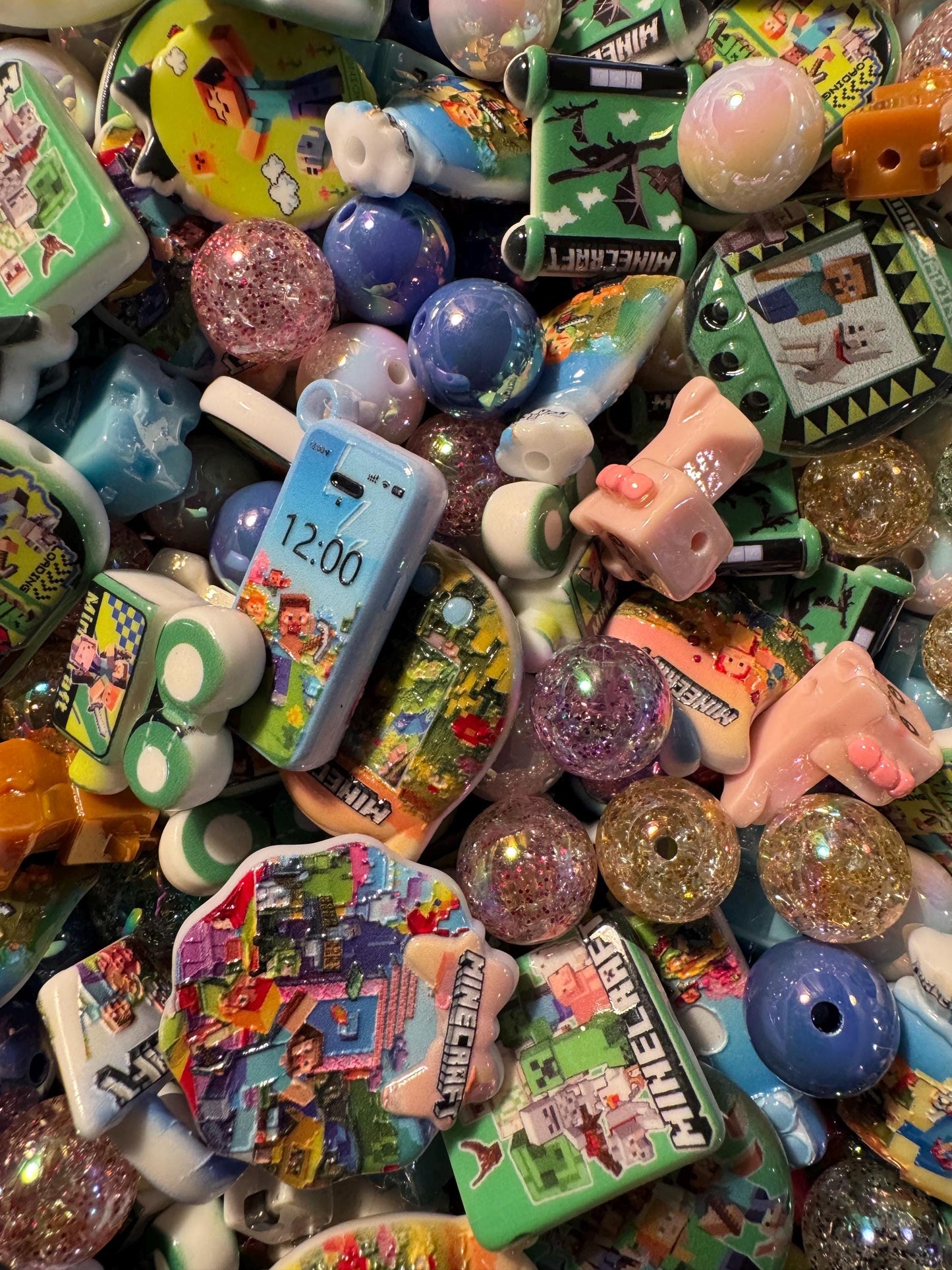 01- Custom Character Mixes - Acrylic Bead Mix ,DIY for Chunky Keychains, Phone and Bag chains!-