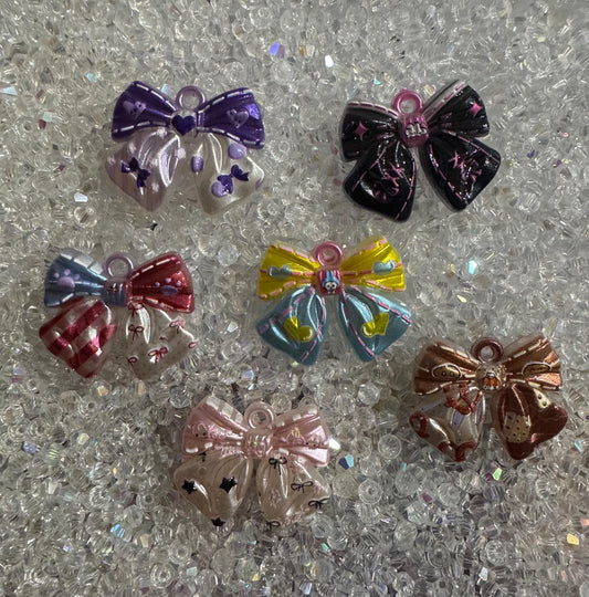 Cute Small Bow Pendants - For chunky keychains, phone charm keychains and more! 12pc Random Mix