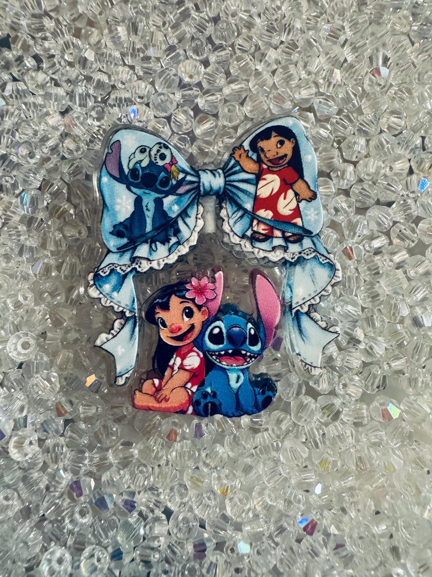 2Pc Theme Set Acrylic Bow plus character bead Focal-Fits DIY pens- Mexican Chavo bead| Strawberry| Poke