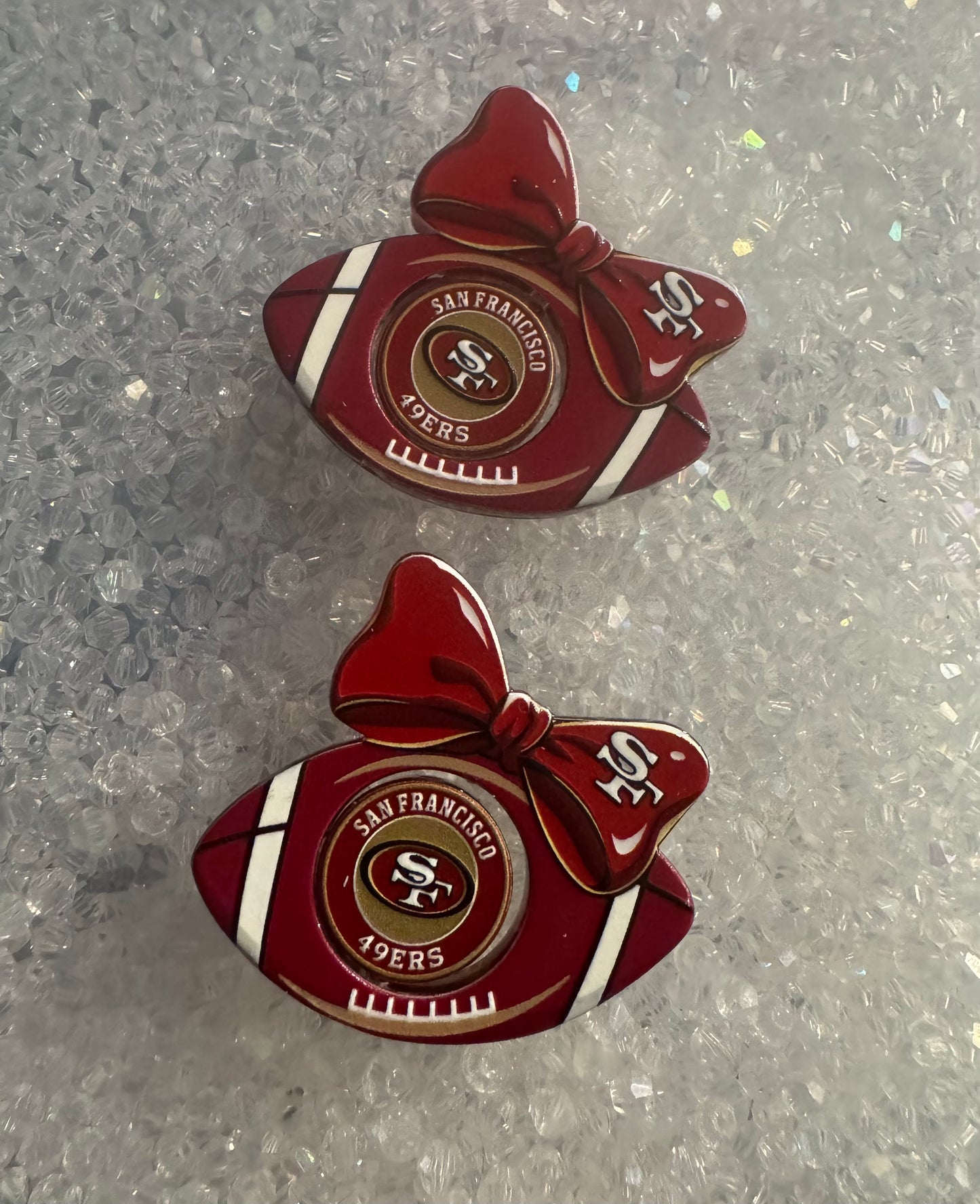 Football 2Pc Set Acrylic Focal Bead Fits DIY pens