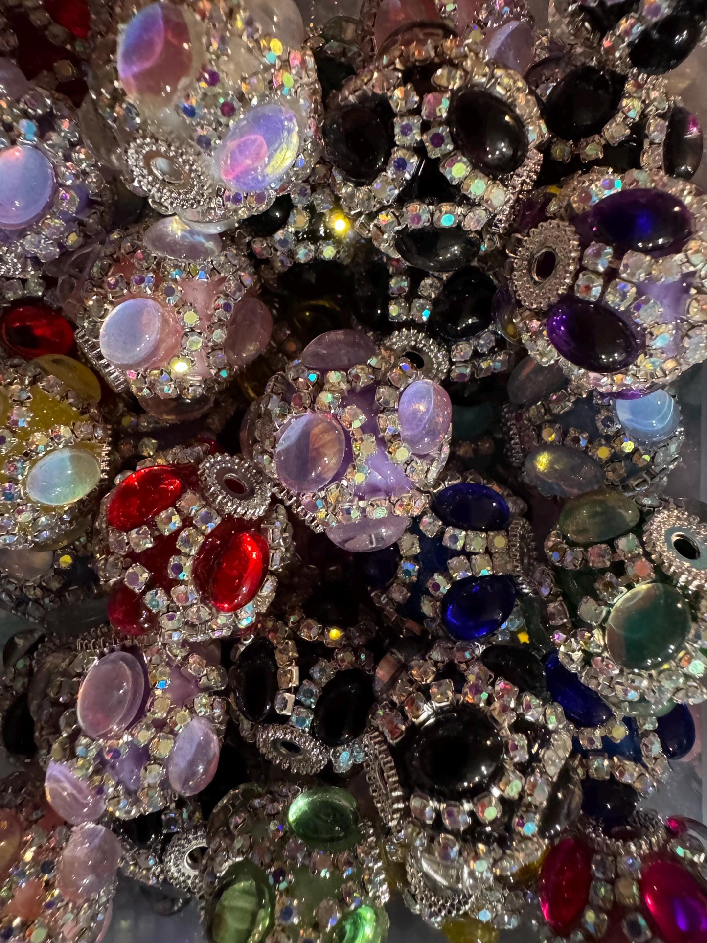 Handmade Fancy Rhinestone Acrylic Beads for Pens & Keychains - Assorted Styles 3pc Random Mix