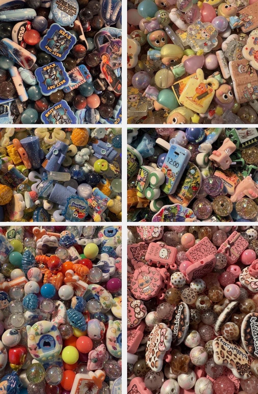 01- Custom Character Mixes - Acrylic Bead Mix ,DIY for Chunky Keychains, Phone and Bag chains!-