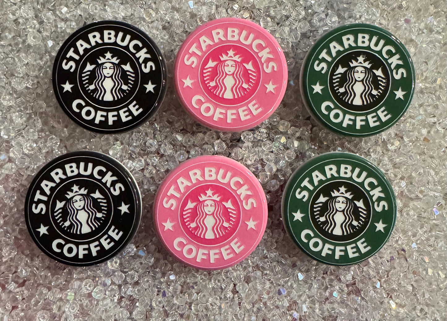 Cute Starbies Coffee Acrylic Beads- For Beaded pens, chunky keychains, phone charm keychains and more! -2pc pack