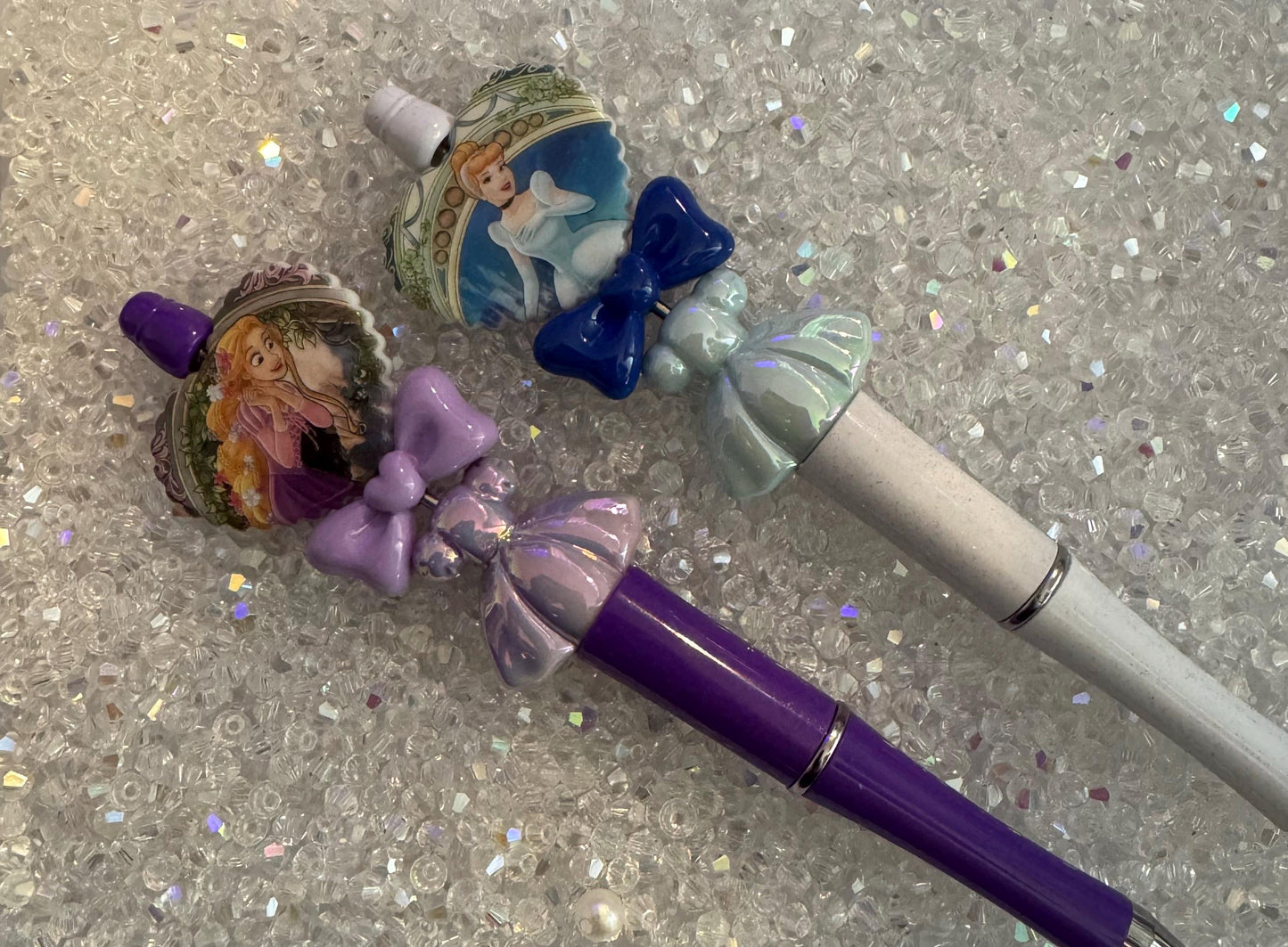 Princess Theme Focal Bead-For pens and beadable items| Flat Double sided Bead | 8pcs Random Mix Pack
