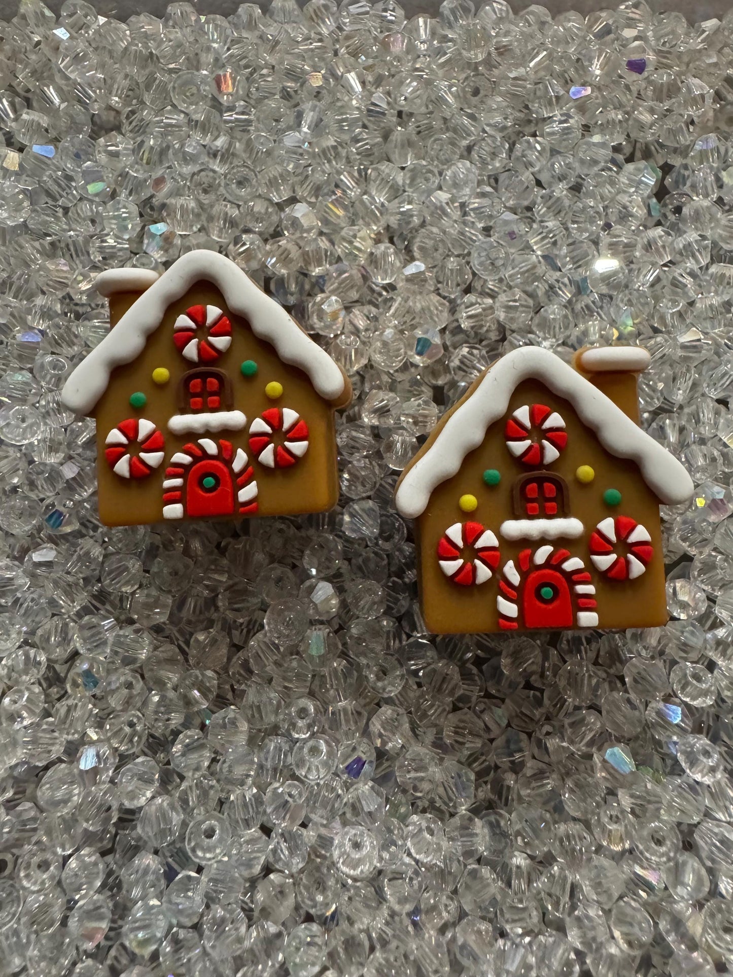3D Christmas Gingerbread Collection House and Gingerbread Man Silicone Beads- For DIY pens, Keychains and beadable items- 2PK