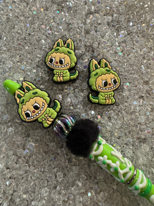 2D Cute Dino Silicone Beads-2Pc Bead Pack
