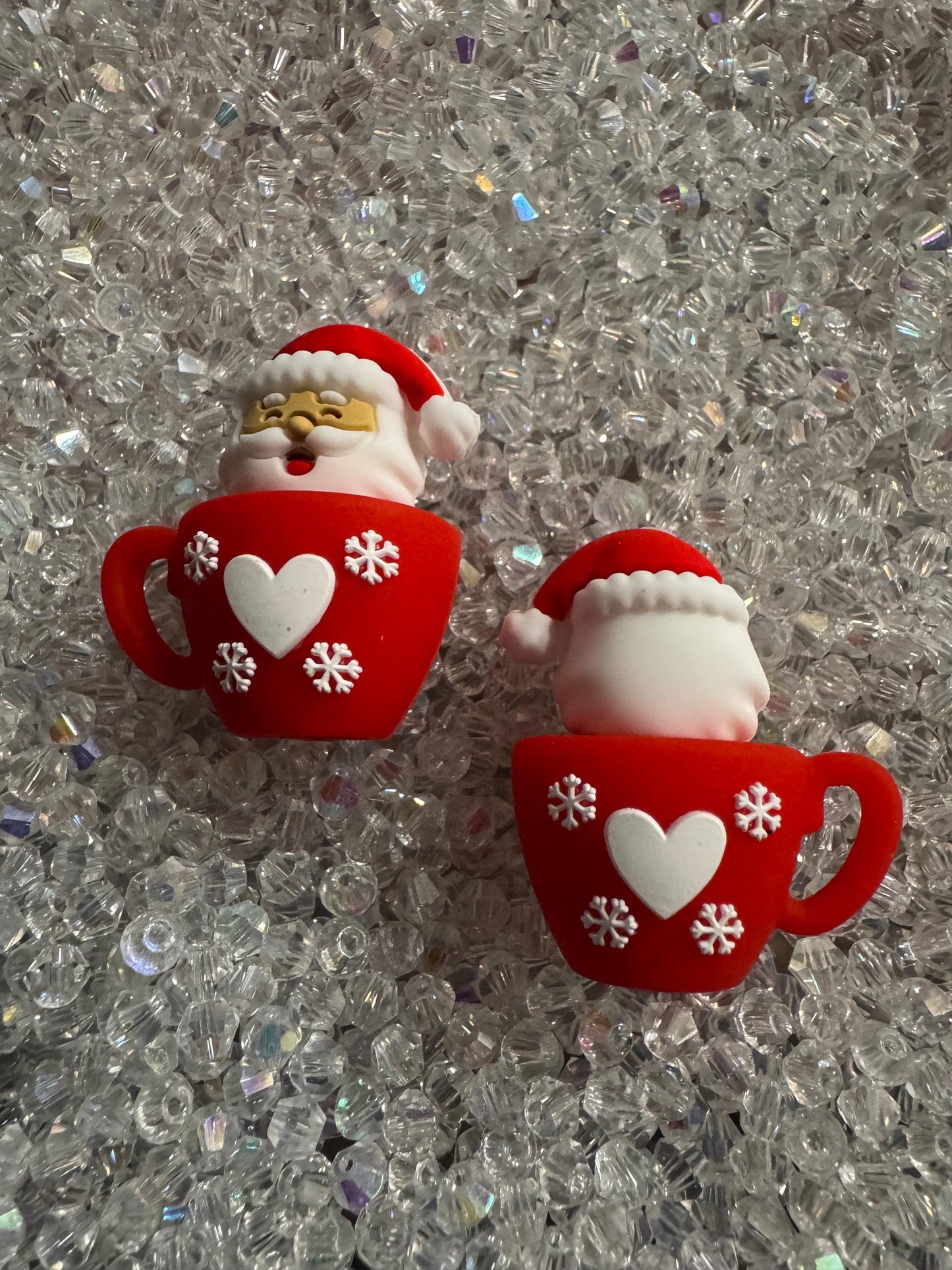 3D Christmas Mug Silicone Bead- 2Pc pack