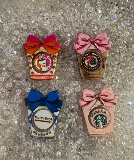 2Pc Coffee Cup Theme Set Acrylic Focal-Fits DIY pens| DD| Starbies|Dutch Bros| Spinner set