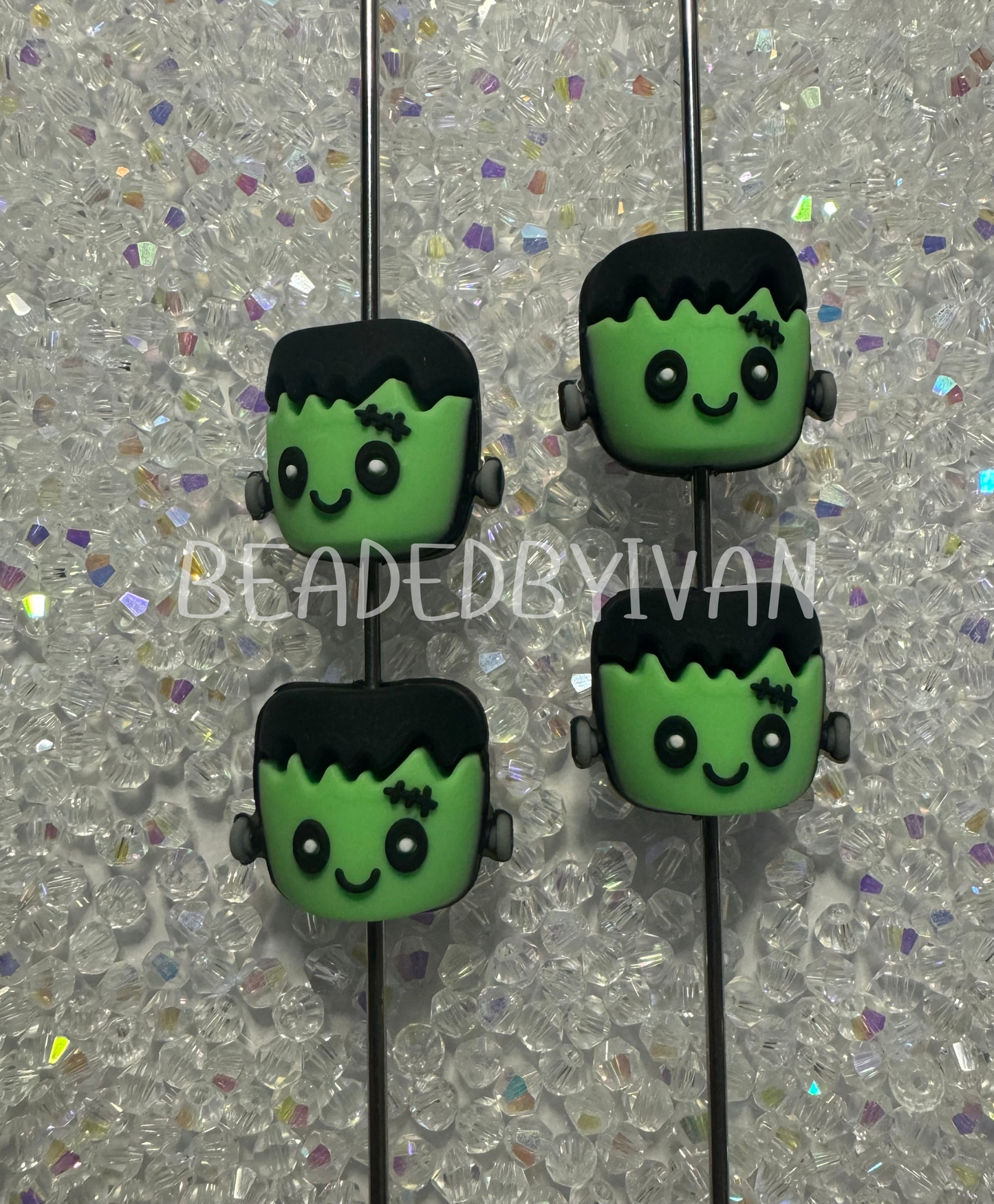 3D Frankie Head -2Pc Beads
