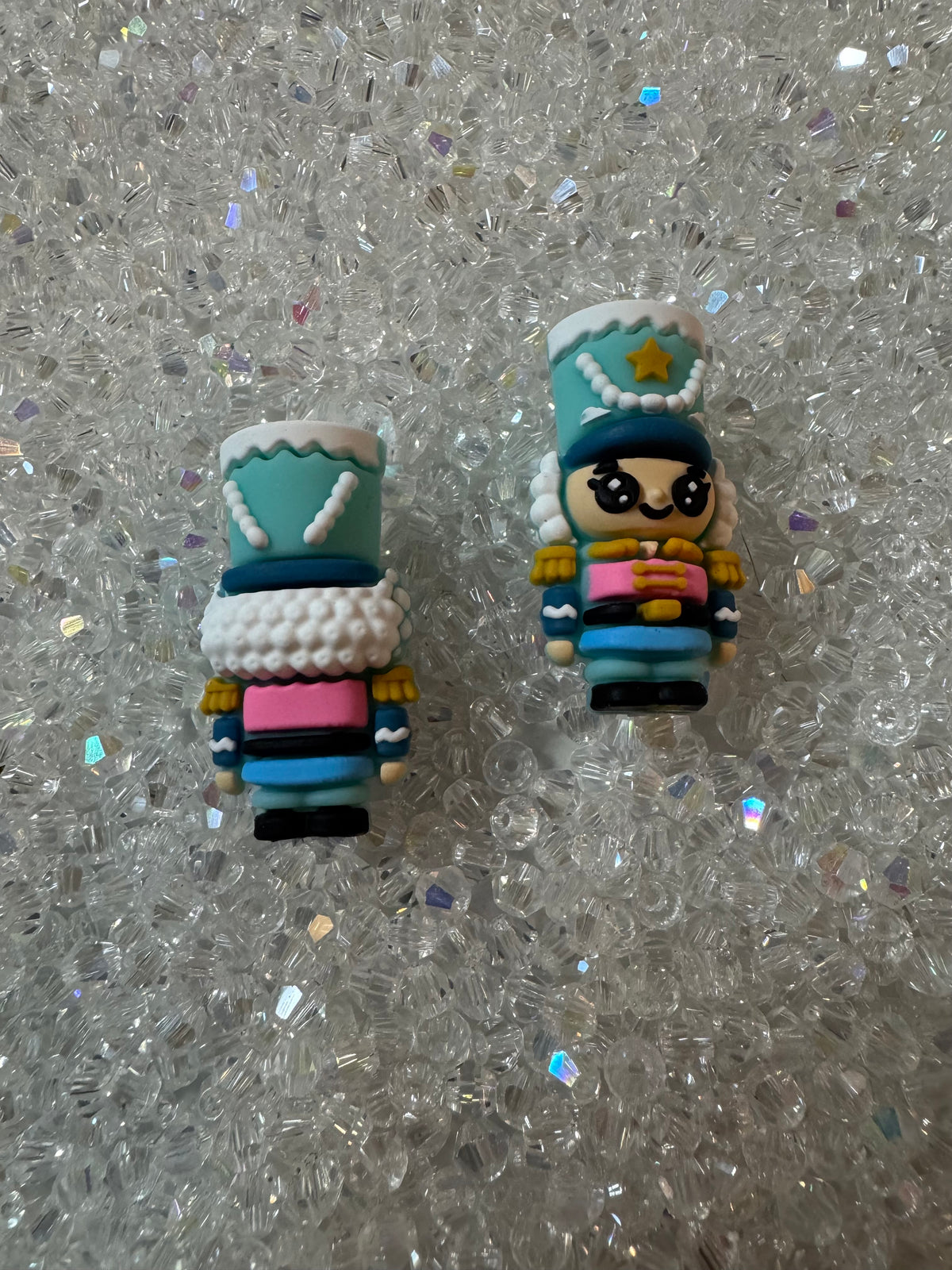 3D Christmas Nutcracker Silicone Bead- 2Pc pack (Copy)