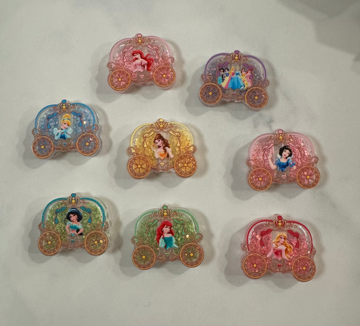 Acrylic Shaker Focal beads, Princess carriage themes Beads -DIY For pens -  Random Mix - 3pcs