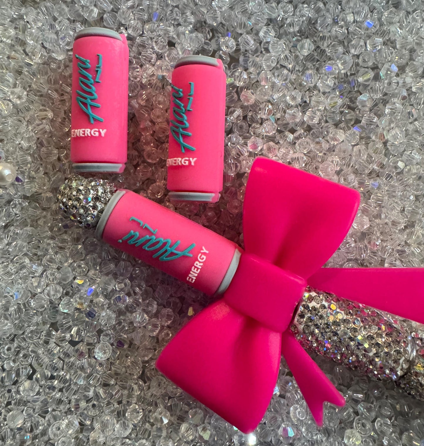 3D Pink Energy Drink Focal Bead-For pens and beadable items- 2pk