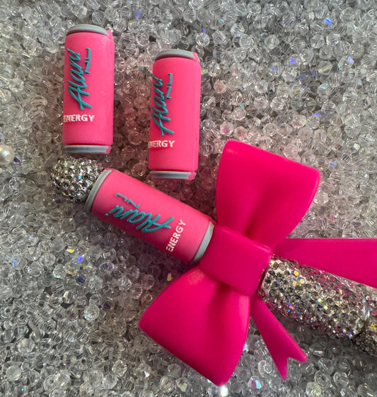 3D Pink Energy Drink Focal Bead-For pens and beadable items- 2pk