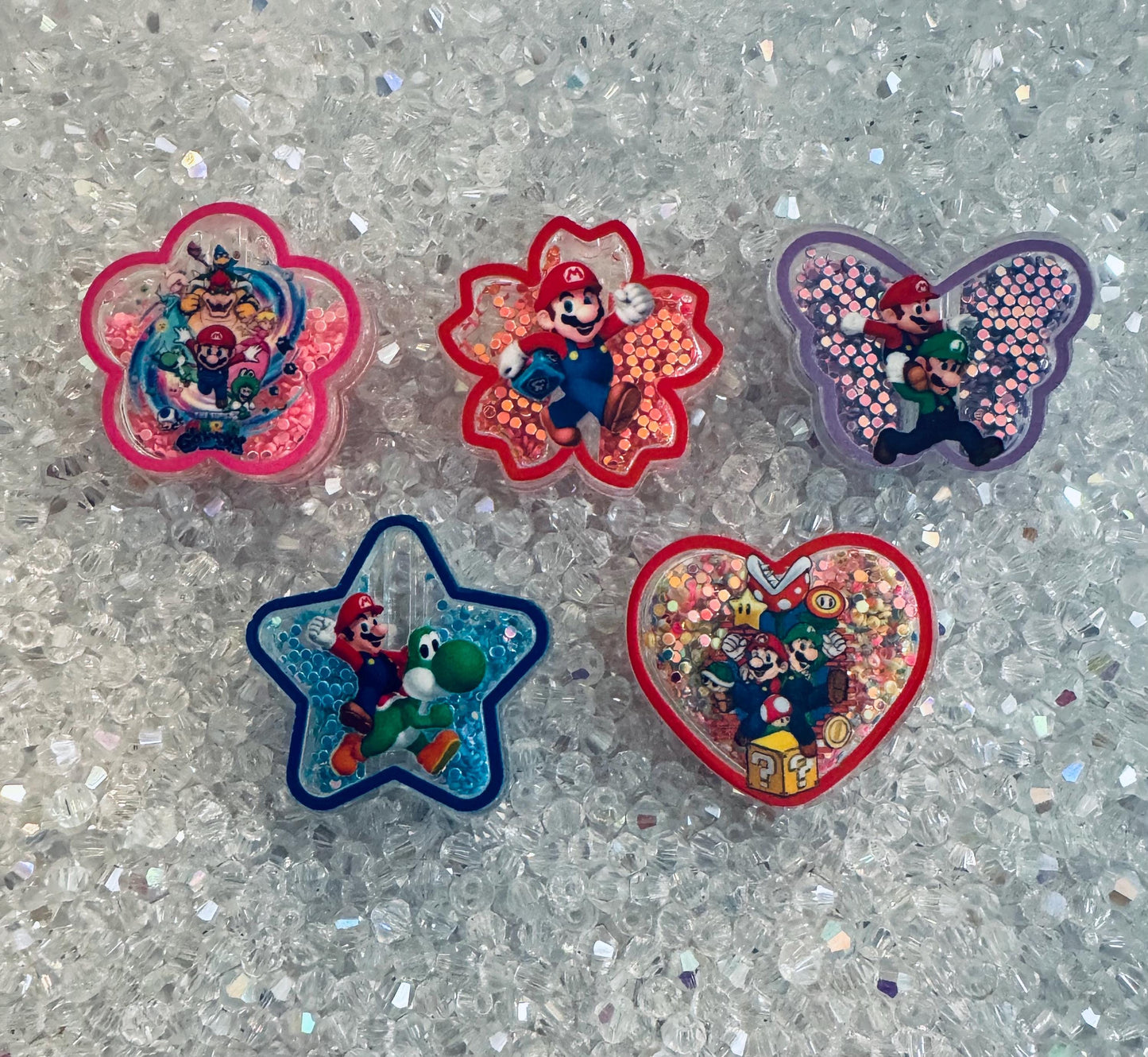 Acrylic Shaker Focal beads | Strawberry, Poke, Jack, Alien, cars, different Themes Beads -DIY For pens -  Random Mix - 3pcs
