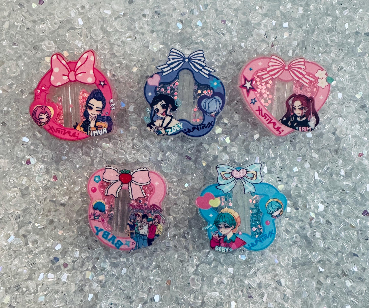 Acrylic Shaker Focal beads | Strawberry, Poke, Jack, Alien, cars, different Themes Beads -DIY For pens -  Random Mix - 3pcs