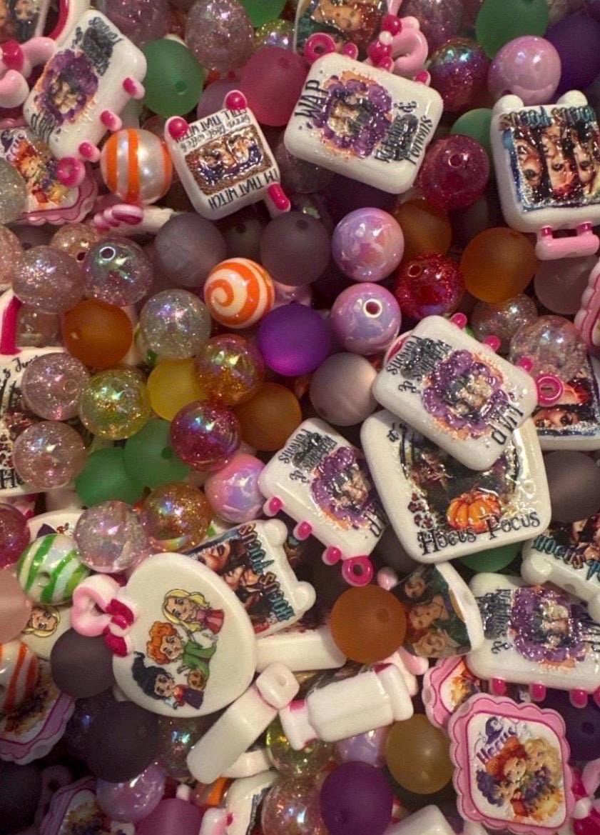 01- Custom Halloween Mixes - Acrylic Bead Mix ,DIY for Chunky Keychains, Phone and Bag chains!-
