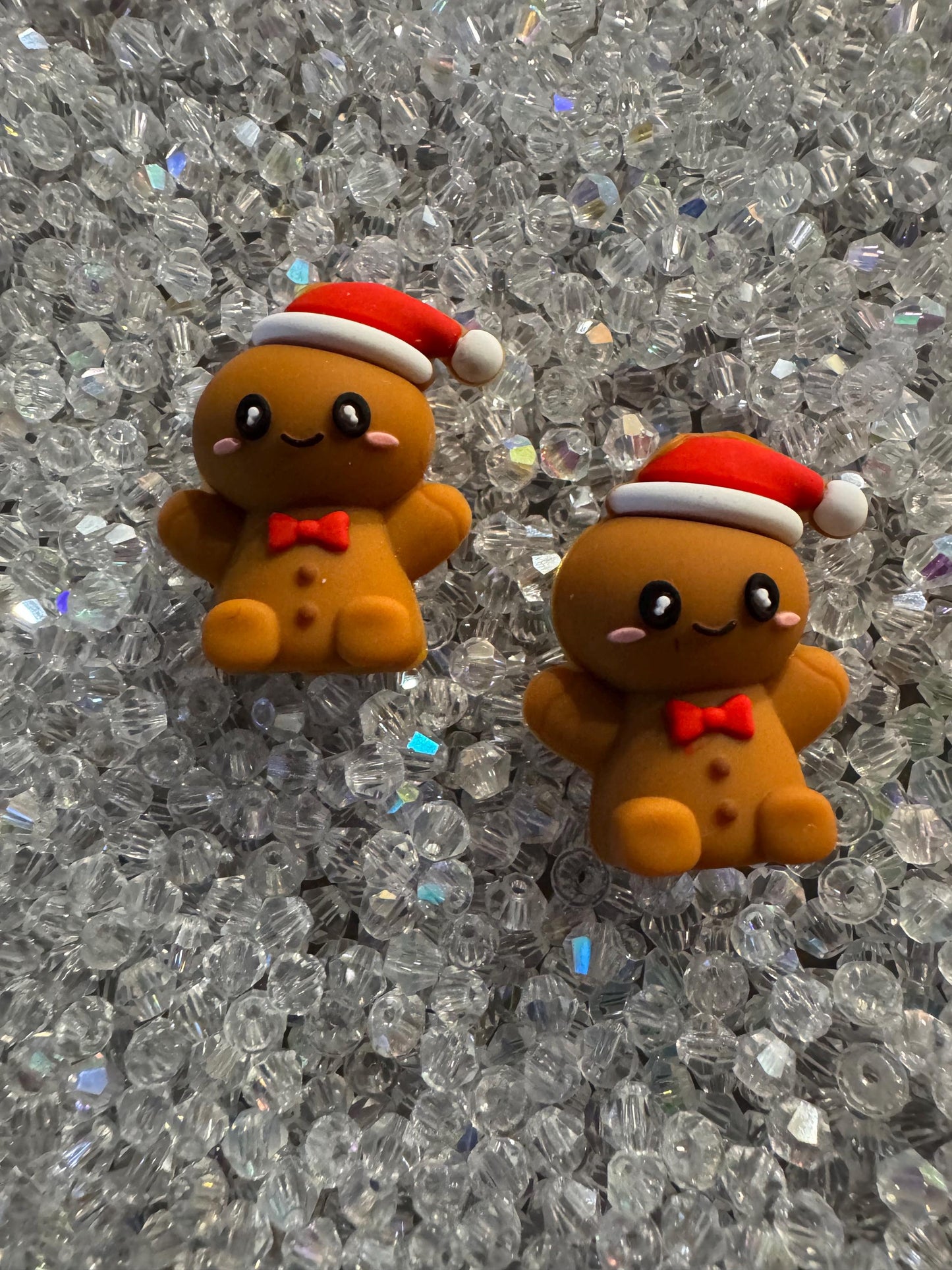 3D Christmas Gingerbread Collection House and Gingerbread Man Silicone Beads- For DIY pens, Keychains and beadable items- 2PK