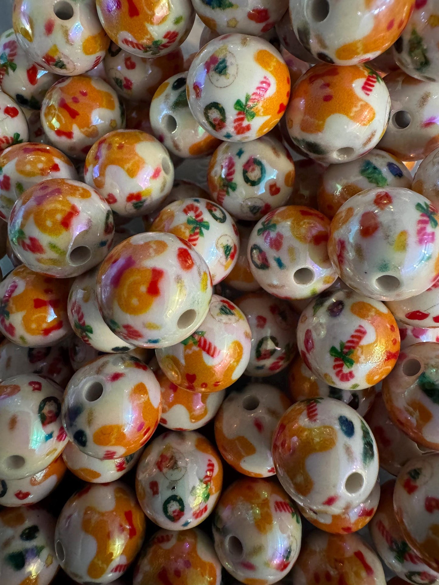 16MM Christmas Gingerbread Acrylic Beads-For pens and beadable items- 15beads pack