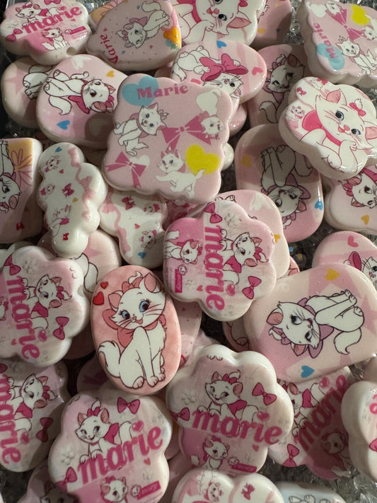Acrylic Flat shaped Cat Beads -10pc Random Pack