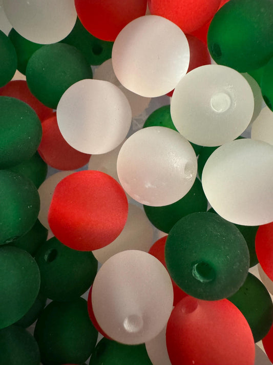 16MM Christmas Acrylic Cat Eye Beads-For pens and beadable items- 15beads pack