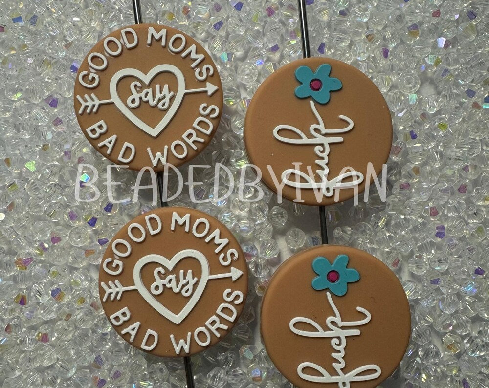 Good moms say bad words Focal Bead 2Pk