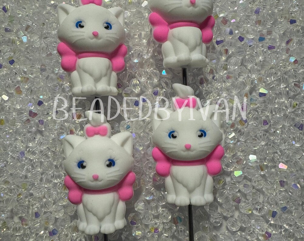 3D Marie Cat Silicone Bead 2Pk